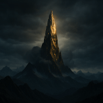 145 IQ Score Meaning: Profound Giftedness, Rarity (Top 0.1%) & Traits Surreal landscape with average mountain peaks and one massive obsidian peak piercing the clouds representing 145 IQ rarity