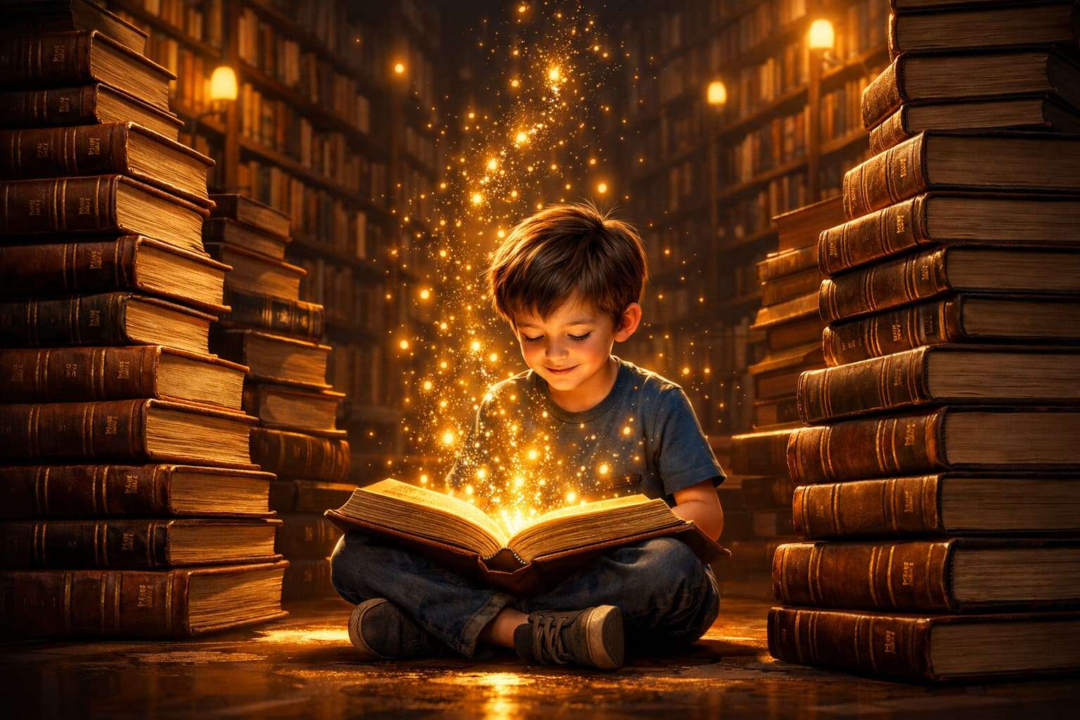 Abstract representation of childhood reading and rapid learning